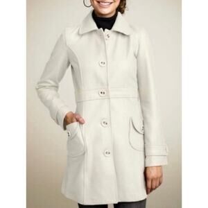 Tulle Brand New Ivory Women's Coat Size Small Wool Blend NWT Classic Long